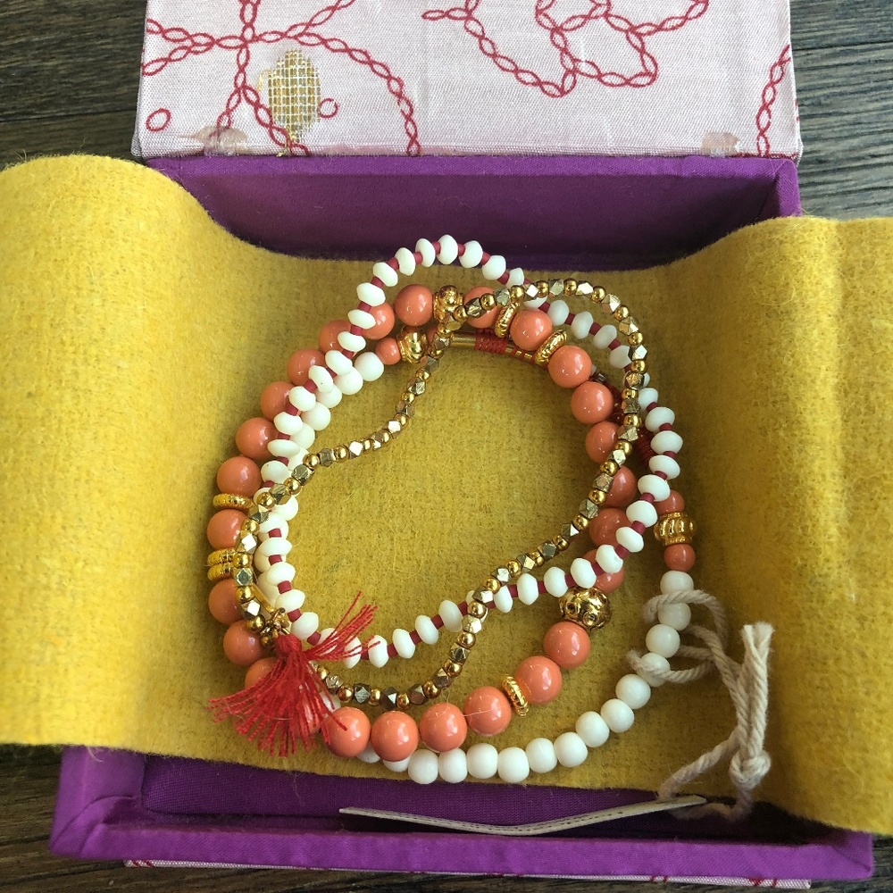 New Auth Chan Luu Salmon Mix Four Strand Bracelet